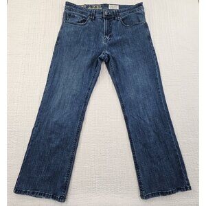 TK Axel Slim Boot Jeans Men's 36 x 30 Medium Wash Stretch Denim Flap Pockets EUC